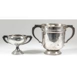 "RE Inter Company Cross Country Gibraltar 1918" - A George V silver two-handled cup with bulbous