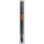 A 19th Century turned wood long truncheon, painted with "Wortham." over royal coat of arms within