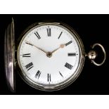 A William IV silver consular full hunting cased pocket watch by J. Caley - converted by Chas.