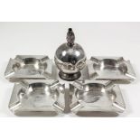 An Elizabeth II silver grenade pattern table lighter, 4.25ins high, by Garrard & Co. Ltd, London