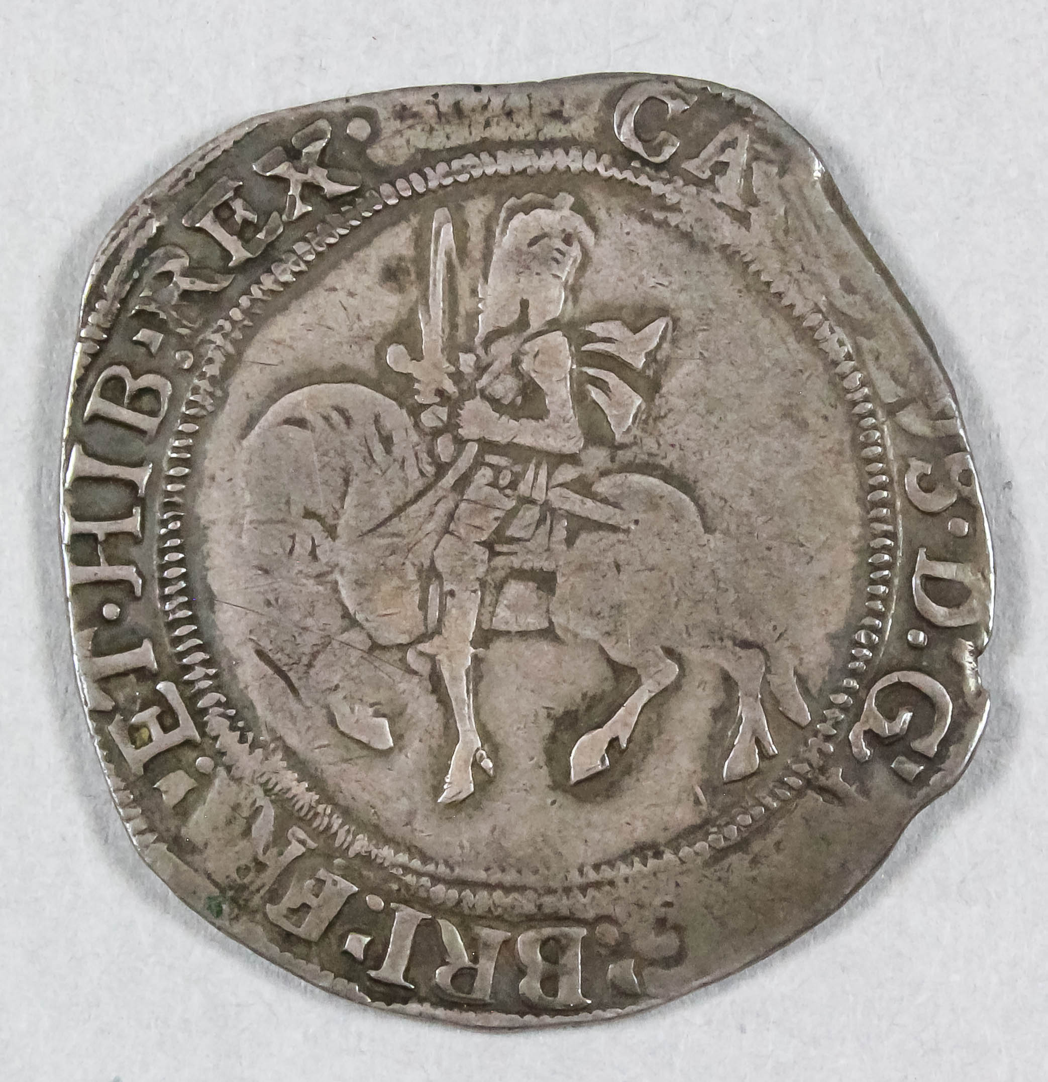 A Charles I (1625-1649) silver half Crown, mint mark Eye (1645), approximately 35mm diameter (weight - Image 2 of 2