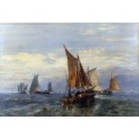 W. Charles (19th Century) - Watercolour - Fishing boats at sea, 13.5ins x 20ins, signed and dated '