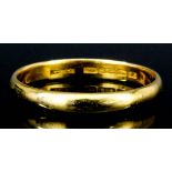 A 22ct gold wedding band (size V - weight 3.5 grammes)