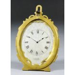 A 19th Century French gilt brass cased oval strut timepiece by Le Roy & Fils Palais Royal, 13 & 15