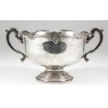 "24 Field Engineer Regiment Football Challenge Cup" - A George VI silver two-handled bowl, the