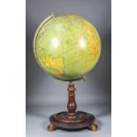 An early 20th Century "Philips" 14ins terrestrial globe showing principal steam ship routes and