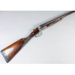 A 12 bore side by side shotgun by Bristol of Spain, Serial No. PG111132, the 28ins blued steel