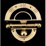 A modern 14ct gold brooch or pendant at will of semicircular geometric pattern, 14mm x 40mm, and a