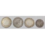 Three Elizabeth I (1558-1603) hammered silver shillings, 30-31mm diameter, and a ditto 1562 hammered