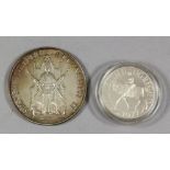 Four Elizabeth II 1977 Silver Jubilee proof silver Crowns, a Silver Jubilee commemorative medallion,