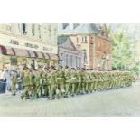 ***Ken Howard (born 1932) - Watercolour - "73 (Sphinx) Battery Royal Artillery Silver Jubilee 1981",
