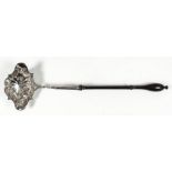 A George III silver punch ladle, the oval double-lipped panelled bowl with turned hardwood handle,