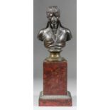 A bronze bust of Napoleon as First Consul, on polished marble base, 11.5ins high