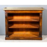 A William IV rosewood and gilt brass mounted dwarf bookcase with pierced gilt brass gallery and edge