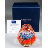 A rare Caithness glass paperweight "Celebration Streamers", designed by Sarah Peterson, limited
