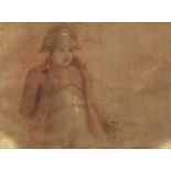 19th Century French school - Pencil and red chalk - Three quarter length portrait of the Emperor