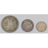Queen Anne 1707-1714 - Half Crown 1707, shilling 1708 and sixpence 1711, (fine)