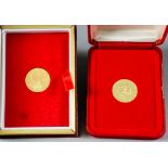 An Elizabeth II 1980 Isle of Man gold proof one pound coin (weight 8 grammes) and Elizabeth II