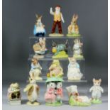 Fourteen Royal Albert Beatrix Potter figures, including - "Goody and Timmy Tiptoes", 4ins high,
