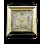An early 20th Century gentleman's Hera 18ct yellow and white gold manual wind wristwatch, the