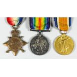 A group of three George V First World War medals to M2-104578 Pte. (later Sjt. M. Mathews) Army