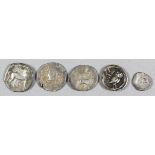 Greek (Athens, Lucinia, Carthage and Illurian) - Five silver drachm and obol, drachm approximately