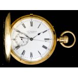 A good Victorian 18ct gold full hunting cased keyless pocket chronograph by Adolph Nicole for Arnold