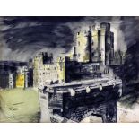 After John Piper (1903-1992) - Lithograph - "View of Windsor Castle", 10.5ins x14ins, framed and