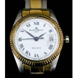 A lady's Baume & Mercier "Baumatic" bimetal cased wristwatch, Serial No. 543131, the white enamel