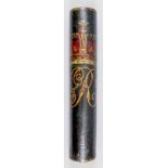 A George III turned wood cylindrical tipstaff, painted with crown over "GRIII", the reverse with "BC