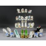 A mixed collection of primarily English ceramic models of footwear, various (approximately 50)
