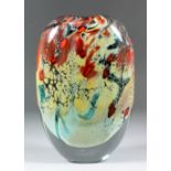 Peter Layton (born 1937) - Glass vase - "Lagoon" - Large stoneform (UPL 03), with etched