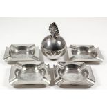 An Elizabeth II silver grenade pattern table lighter, 4.25ins high, makers mark rubbed, Chester,