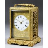 A 19th Century French carriage clock, almost certainly by Jules of Paris, the 2.25ins diameter white