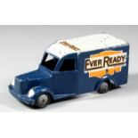 A Timpo Toys diecast "Ever Ready Batteries" delivery van, dark blue with white roof and bare metal