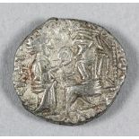 A Greek (Parthian Kingdom 499-187 A.D.) Vologases IV silver tetra tetradrachm, 24mm diameter (weight