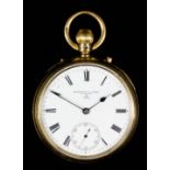 A Victorian 18ct gold open faced pocket watch by Barraud & Lunds, 49 Cornhill, London, No. 3/3362,