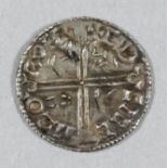 An Aethelred II (978-1016) hammered silver long cross penny, 19.7mm diameter (weight 1.7 grammes)