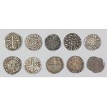 Henry III (1216-1272) and Edward I (1272-1307) ten hammered silver long cross pennies, various