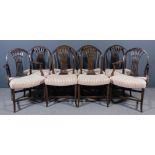 A set of eight 20th Century mahogany dining chairs of "Hepplewhite" design (including two