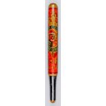 A George IV turned wood truncheon, painted with crown over royal arms within garter, over "Reed