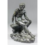 Late 19th Century Italian school - A bronze figure of the seated Mercury after the antique, 7.5ins