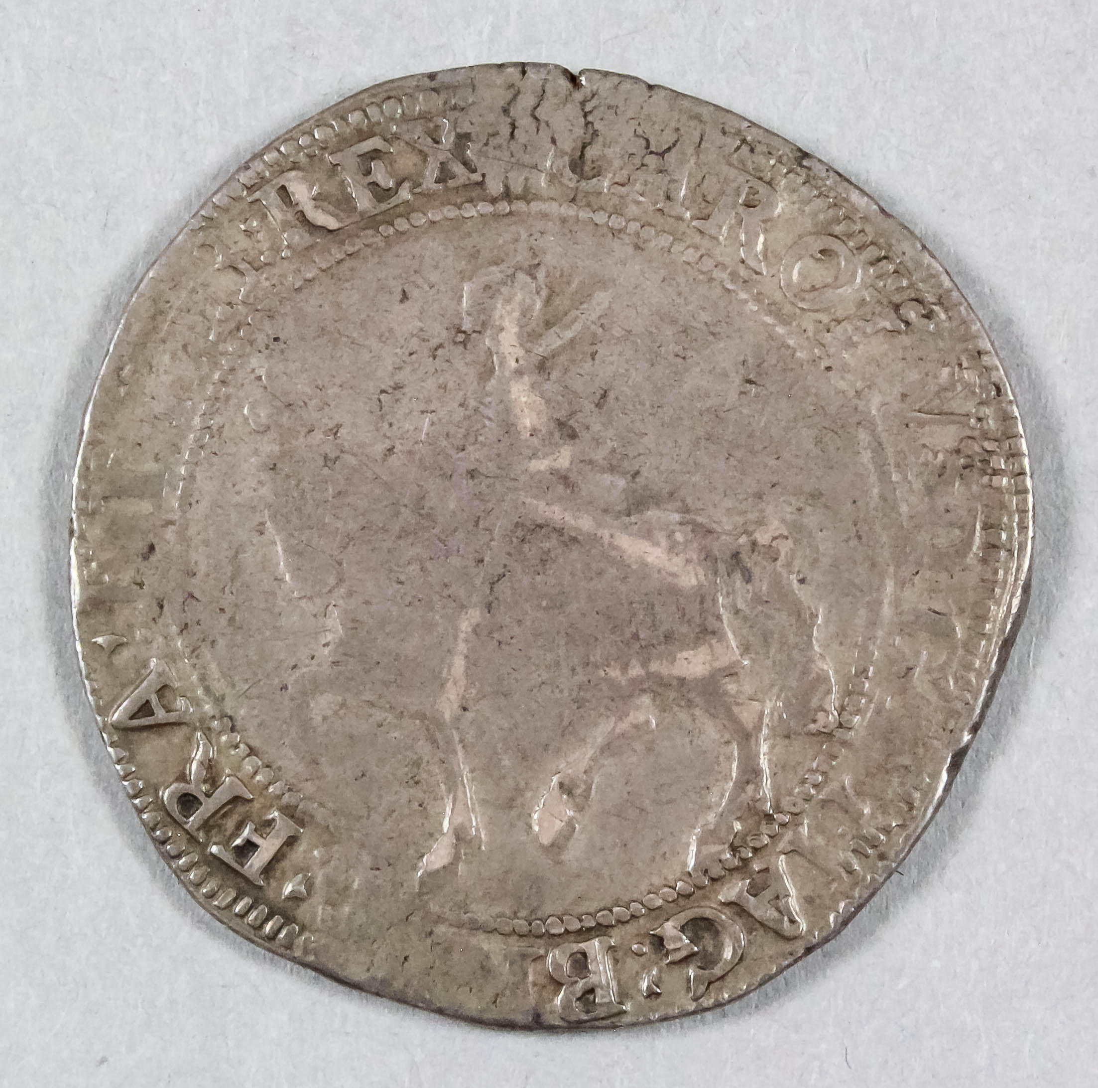 A Charles I (1625-1649) silver half Crown, mint mark Plume (1630-1631), 35mm diameter (weight 15 - Image 2 of 2