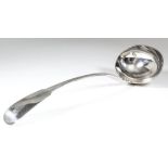 A Victorian Scottish silver fiddle pattern soup ladle, by Robert Keay II, Edinburgh 1843 (weight