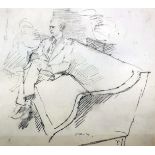 ***Jehan Daly (1918-2001) - Pencil drawing - "Head of Design Department St. Martins" - portrait of a