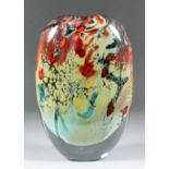 Peter Layton (born 1937) - Glass vase - "Lagoon" - Large Stoneform (UPL 03), with etched