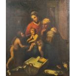 After Raphael (1483-1520) and Giulio Romano (circa 1499-1546) - Oil painting - "The Holy Family",