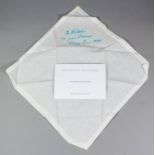 Tracey Emin (born 1963) - Machine embroidered cotton handkerchief - "Be Faithful To Your Dreams,