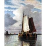 Frederick James Aldridge (1850-1933) - Oil painting - "View on the Maas, near Dortrecht" - River