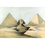 After David Roberts (1796-1864) - Three modern coloured reprints - "The Great Sphinx, Pyramids of